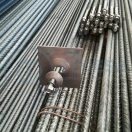 Rebar bolts with split plates and nuts